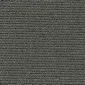 Gray woven fabric texture with a nubby, dense pile and heathered tonal variations; white label reads "swan > fabric (f) > f 952 26."